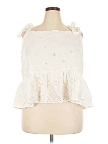 Madewell Plus Rosalie Tie-Strap Top in Geo Eyelet (view 1)