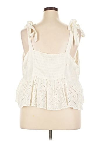 Madewell Plus Rosalie Tie-Strap Top in Geo Eyelet (view 2)