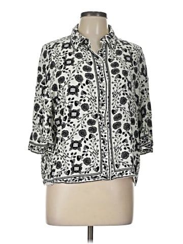 Max Studio 3/4 Sleeve Button-Down Shirt (view 1)