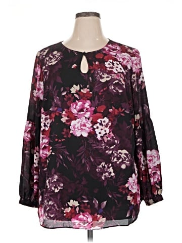 Roz & Ali Long Sleeve Blouse (view 1)