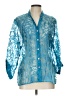 Choices Blue 3/4 Sleeve Blouse Size L - photo 1