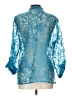 Choices Blue 3/4 Sleeve Blouse Size L - photo 2