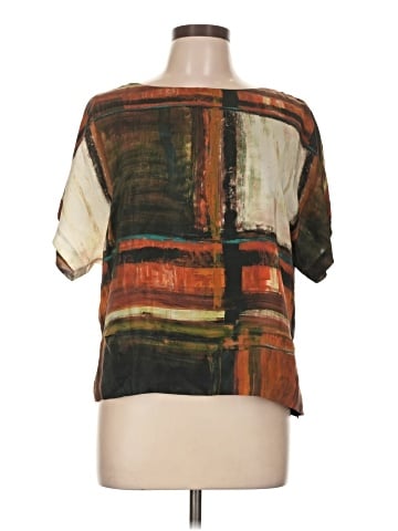 Lafayette 148 New York Short Sleeve Silk Top (view 1)
