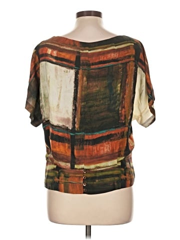Lafayette 148 New York Short Sleeve Silk Top (view 2)