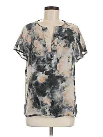 Lafayette 148 New York Short Sleeve Silk Top (view 1)