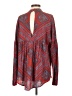 Free People 100% Rayon Red Long Sleeve Blouse Size S - photo 2