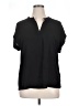 Pleione 100% Polyester Black Short Sleeve Blouse Size XL - photo 1