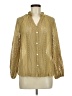Unbranded 100% Cotton Gold Tan Long Sleeve Blouse Size M - photo 1