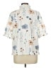 Unbranded Floral Ivory Short Sleeve Blouse Size L - photo 2