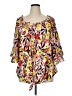 AGB 100% Polyester Orange 3/4 Sleeve Blouse Size 1X - photo 1