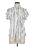 Eden & Olivia 100% Polyester Stripes White Short Sleeve Blouse Size M - photo 1