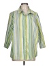 A.L.C. Stripes Green 3/4 Sleeve Button-Down Shirt Size 1X - photo 1