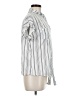 Eden & Olivia 100% Polyester Stripes White Short Sleeve Blouse Size M - photo 4