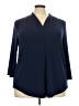 JM Collection Blue 3/4 Sleeve Blouse Size 4X - photo 1