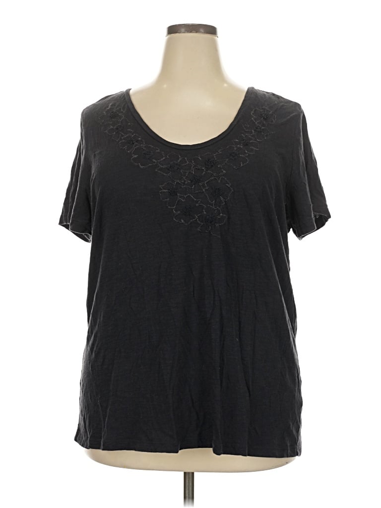Pre-owned Caslon Short Sleeve T-shirt In Black