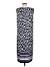 Dana Buchman 100% Polyester Print Blue Casual Dress Size L - photo 2