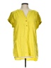 Rose + Olive 100% Rayon Yellow Short Sleeve Blouse Size L - photo 1