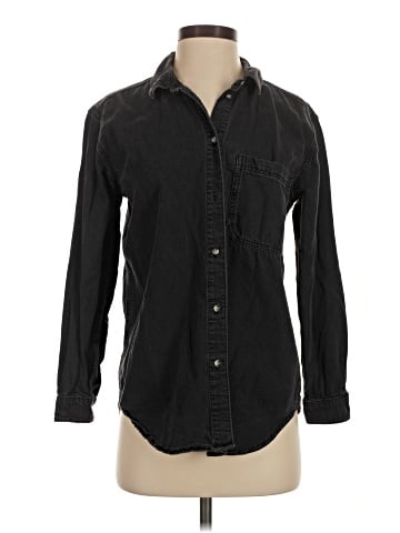 Topshop Long Sleeve Button-Down Shirt (view 1)