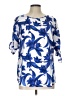 Ann Taylor 100% Polyester Blue 3/4 Sleeve Blouse Size L - photo 1