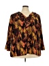 Investments 100% Polyester Brown 3/4 Sleeve Blouse Size 3X - photo 1