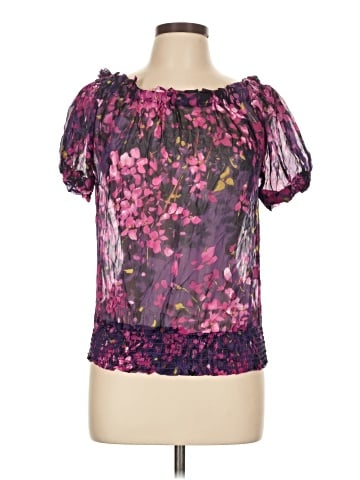 Karen Kane Short Sleeve Silk Top (view 1)