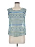 Mine 100% Polyester Blue Sleeveless Blouse Size M - photo 1