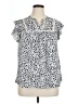 Indigo Rose Animal Print Silver Short Sleeve Blouse Size 1X - photo 1