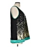 AB Studio 100% Polyester Teal Sleeveless Blouse Size L - photo 4