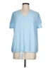 Fred David 100% Polyester Blue Short Sleeve Top Size M - photo 1