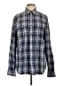 Express Plaid Blue Long Sleeve Button-Down Shirt Size L - photo 1