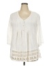 Solitaire 100% Rayon Ivory 3/4 Sleeve Blouse Size 2X - photo 1