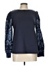 Emery Rose 100% Polyester Paisley Blue Sweatshirt Size L - photo 1