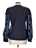 Emery Rose 100% Polyester Paisley Blue Sweatshirt Size L - photo 2
