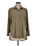 Nic + Zoe Solid Tan Long Sleeve Button-Down Shirt Size M - photo 1