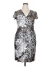 Joseph Ribkoff Animal Print Silver Cocktail Dress Size 18 - photo 1