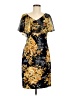 Connected Apparel Print Yellow Cocktail Dress Size 8 - photo 1