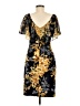 Connected Apparel Print Yellow Cocktail Dress Size 8 - photo 2