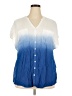 Torrid 100% Rayon Color Block Blue Short Sleeve Blouse Size 2X Plus (2) - photo 1