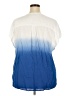Torrid 100% Rayon Color Block Blue Short Sleeve Blouse Size 2X Plus (2) - photo 2