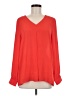 Rose + Olive 100% Polyester Red Long Sleeve Blouse Size M - photo 1