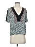 A.L.C. 100% Silk Teal Short Sleeve Silk Top Size 0 - photo 1