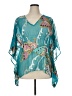 Dots 100% Polyester Teal Short Sleeve Blouse Size XL - photo 1