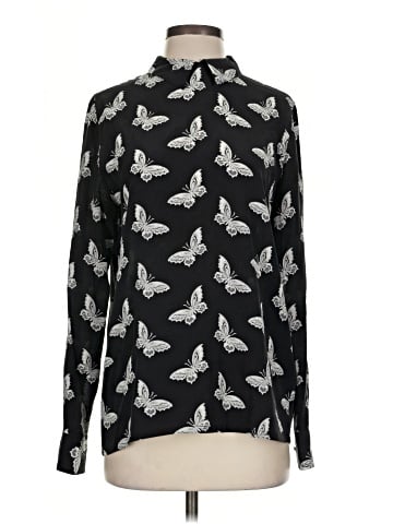 Equipment Long Sleeve Silk Top (view 1)