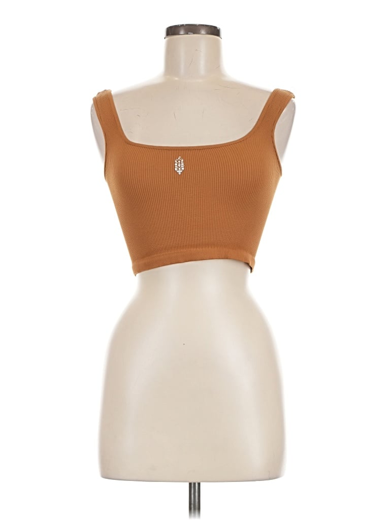 Pre-owned Fp Movement Tank Top Brown Strapless Neckline Tops