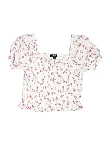 Aqua Short Sleeve Blouse (view 1)