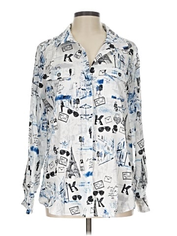 Karl Lagerfeld Paris Long Sleeve Blouse (view 1)