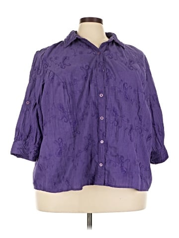 Cj Banks 3/4 Sleeve Button-Down Shirt (view 1)