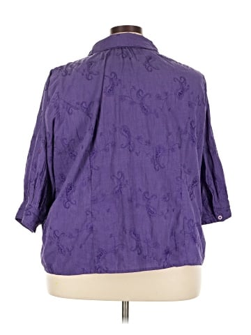 Cj Banks 3/4 Sleeve Button-Down Shirt (view 2)