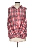 Khakis & Co Plaid Red Sleeveless Button-Down Shirt Size L - photo 1