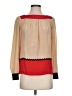 Pippa 100% Silk Tan Long Sleeve Silk Top Size 0 - photo 1